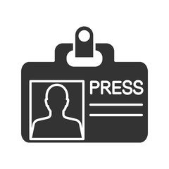 Press ID card glyph icon