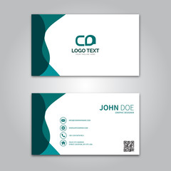 Green business card template