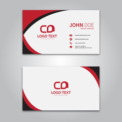Red and black business card template