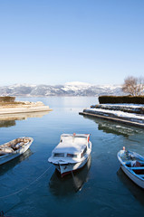 Fishing boats on Lake Egirdir in isparta, Turkey