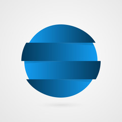 Abstract blue gradient circle sample. Four stripes vector infographic element. Marketing sample icon. Business logo isolated illustration for advertisement, presentation, design