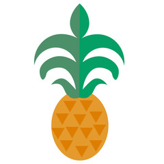 Pineapple isolated on white background. Cartoon pineapple. Vector illustration.