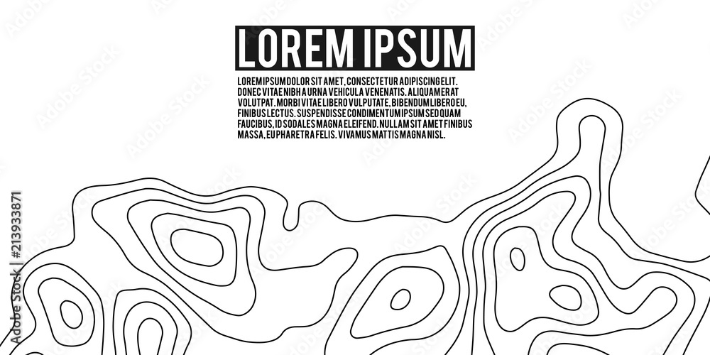 Poster vector contour topographic map background. topography and geography map grid abstract backdrop. busi