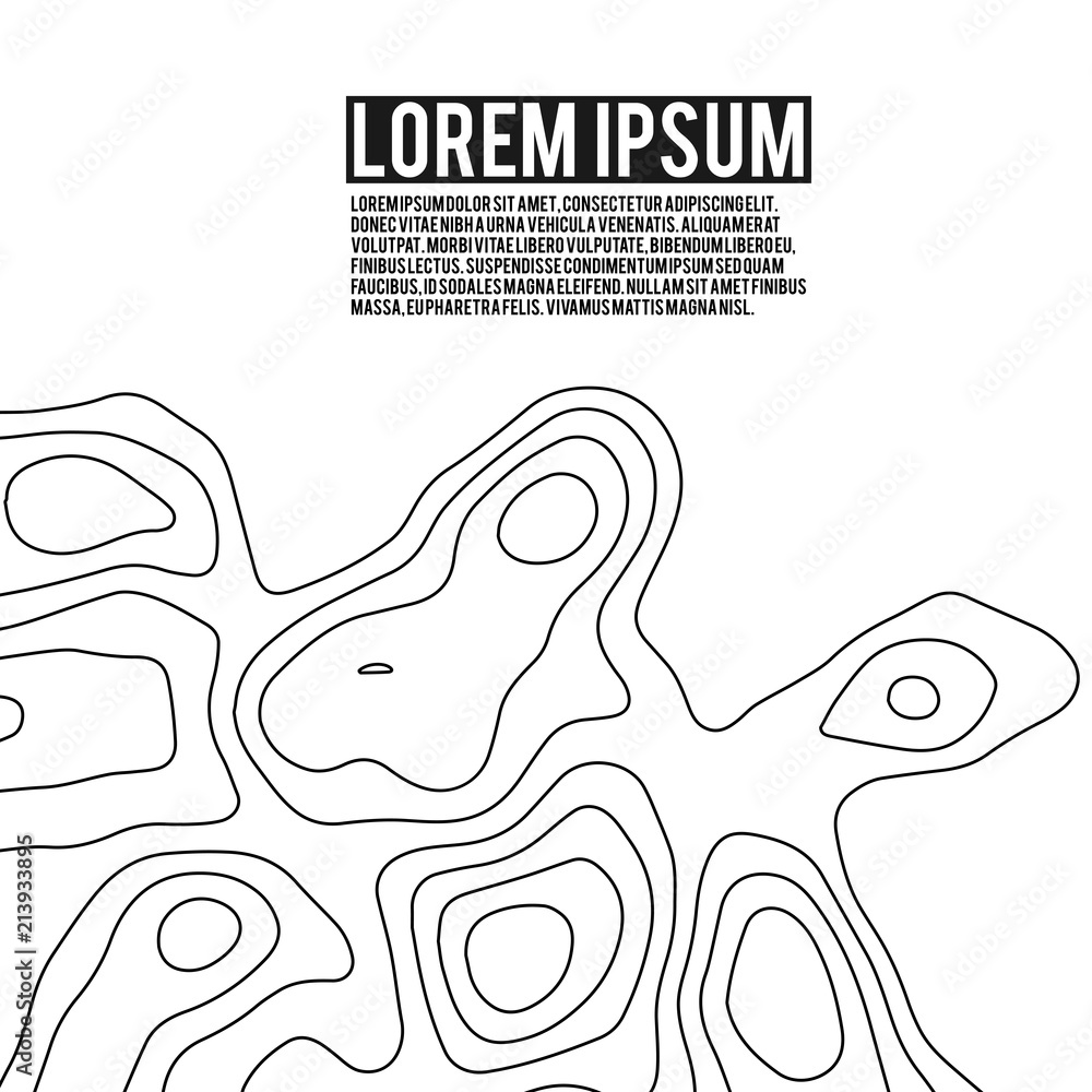 Poster vector contour topographic map background. topography and geography map grid abstract backdrop. busi