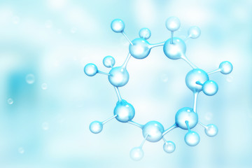Fototapeta na wymiar Molecules on scientific background