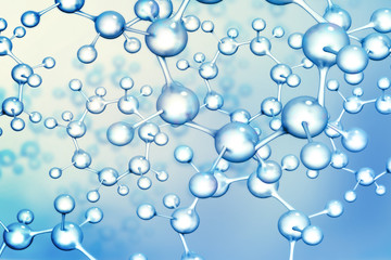 Molecules on scientific background