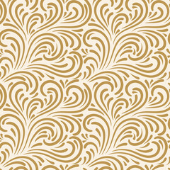 Abstract curly seamless pattern. Swirl background. Vector illustration.