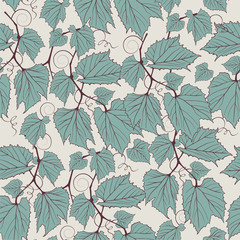 Grape leaves,seamless background, Pattern, vector.