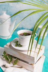 Cup of tea with mint
