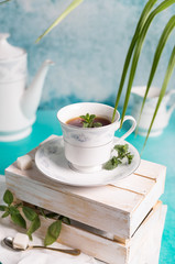 Cup of tea with mint