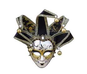 Venetian carnival mask on white background isolated close up