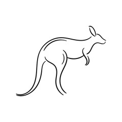 line art kangaroo illustration