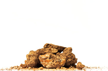 Dirt pile on white background.