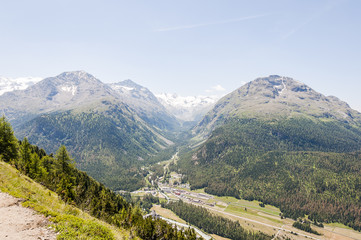 Pontresina, Val Roseg, Roseggletscher, Sellagletscher, Sellagruppe, Wanderweg, Bernina, Val Bernina, Rosatschgruppe, Piz Bernina, Piz Sella, Oberengadin, Engadin, Graub&uuml;nden, Alpen, Sommer, Schweiz