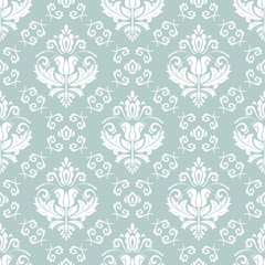 Fototapeta na wymiar Orient vector classic light blue and white pattern. Seamless abstract background with vintage elements. Orient background. Ornament for wallpaper and packaging