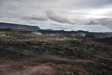 The ruins of Krafla lava fields Iceland