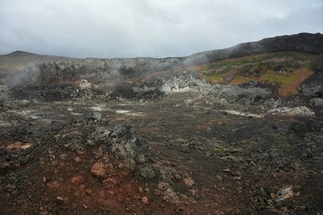 The ruins of Krafla lava fields Iceland