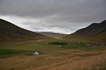 A small Icelandic village in a valley