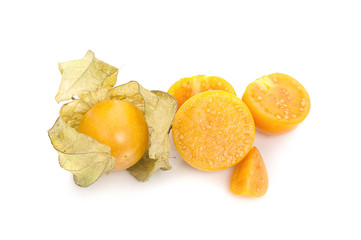 Cape gooseberry (physalis) isolated on white background