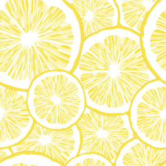 Lemon Slice Seamless Vector Pattern