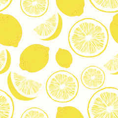 Summer Bright Lemon Seamless Vector Pattern