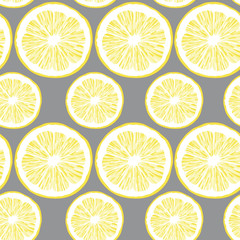 Obraz premium Lemon Illustration Seamless Vector Pattern