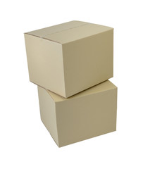 Boxes in different sizes stacked boxes isolated on white background