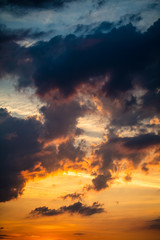 Clouds in the sky at sunset as background