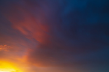 Clouds in the sky at sunset as background