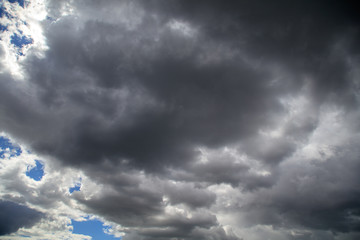 Thunderclouds in the sky as a background