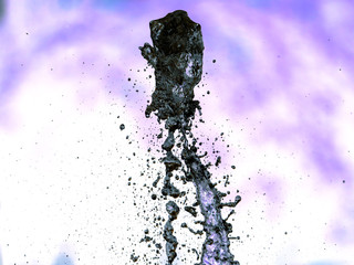 Water splashing in inversion as an abstract background