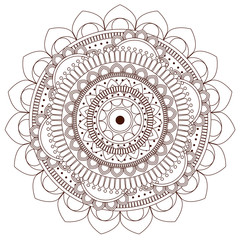Black and white mandala vector isolated on white. Vector hand drawn circular decorative element.