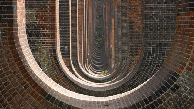 Inside Ouse Valley Viaduct across the river Ouse in Sussex England 