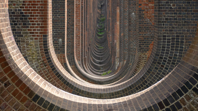 Inside The Ouse Valley Viaduct across the river Ouse in Sussex England 