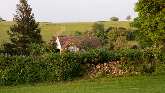 English Farmland in Cotswolds Area