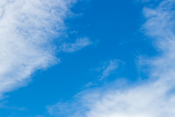 Blue color sky with white cloud background