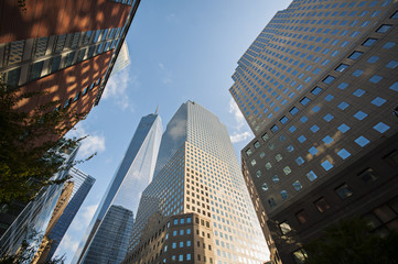 Office buildings and world trade center in lower manhattan, New York City