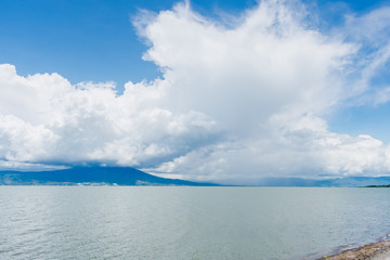 Mexico lake on cloudy day