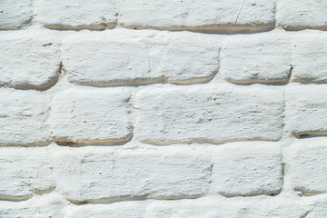 Old white brick wall texture for background