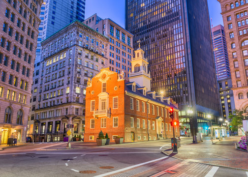 Boston, Massachusetts, USA Old State House at twilight.