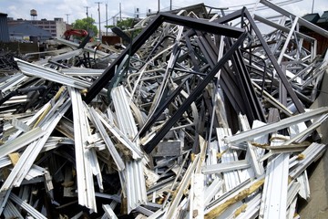 recycling metal at the recycling center, stainless steel, wire ect. 