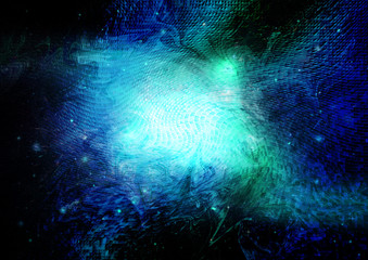 Stars, dust and gas nebula in a far galaxy