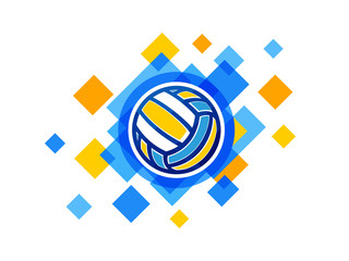 Vector volleyball ball symbol. Volleyball championship logo