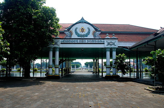 A main gate to Kraton, sultan palace of Yogyarta city and the biggest kraton in Java island, Indonesia 