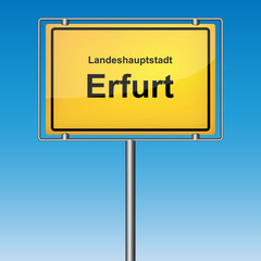 Ortsschild - Erfurt