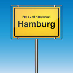 Ortsschild - Hamburg