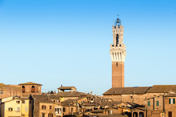 Fototapeta na wymiar View of the old town of Siena, Italy