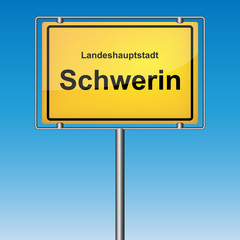 Ortsschild - Schwerin