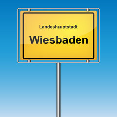 Obraz premium Ortsschild - Wiesbaden