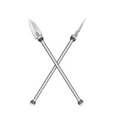Duo sword chrome isolated on white background